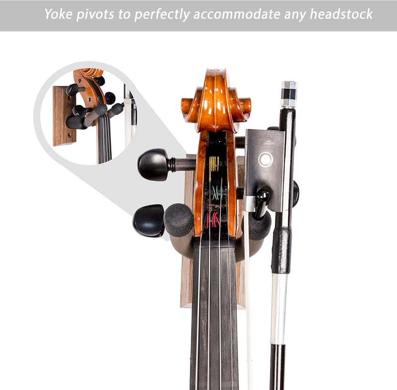 String Swing CC01V Wall Mount Violin Hanger (Black Walnut) - Image 2